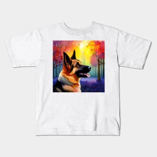 German Shepherd in the Forest Kids T-Shirt